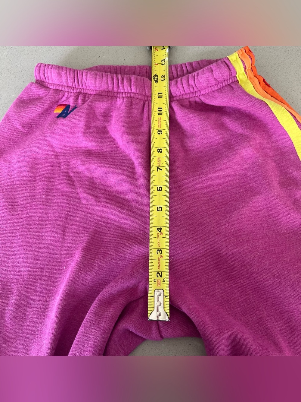 Aviator Nation 5 Stripe Sweatpants Magenta Orange Yellow Women’s Size Small - Picture 10 of 12